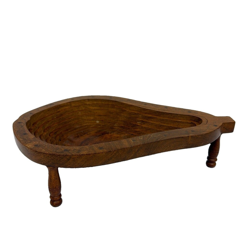 Handmade Walnut Wooden Collapsible Fruit basket Inlay Design Made In India